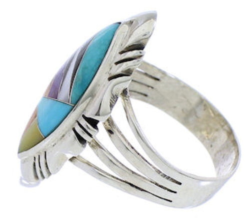 Multicolor Southwest Sterling Silver Ring Size 8-3/4 JX38214